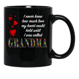 I Never Knew How Much Love My Heart Could Hold... Grandma - Black By Amanda M Lucas Black Coffee Mug - Black