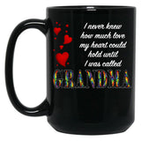 I Never Knew How Much Love My Heart Could Hold... Grandma - Black By Amanda M Lucas Black Coffee Mug