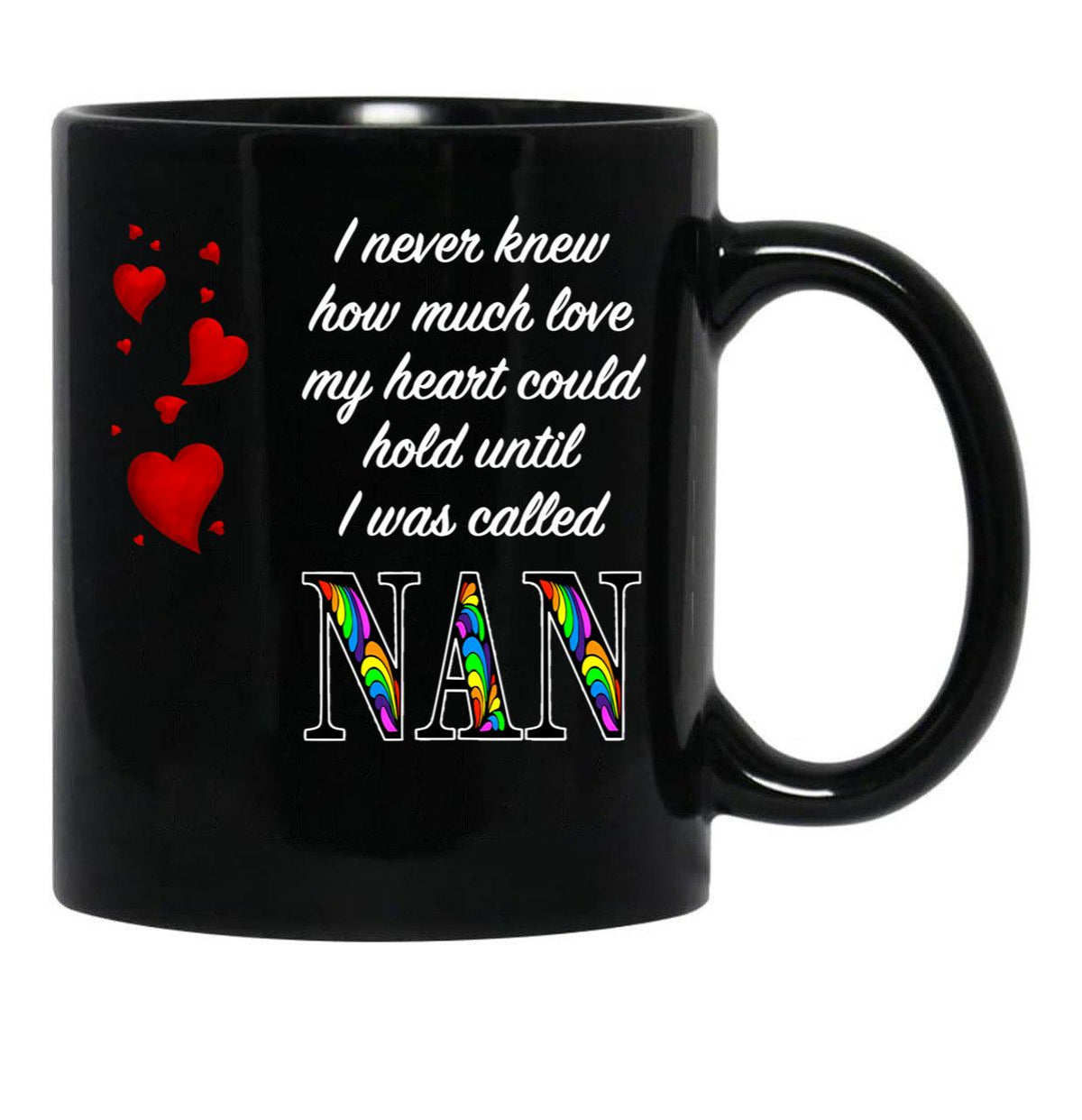 I Never Knew How Much Love My Heart Could Hold... Nan - Black By Amanda M Lucas Black Coffee Mug - Black