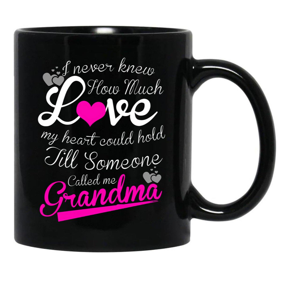 I Never Knew How Much Love My Heart Could Hold Till Someone Called Me Grandma Black Coffee Mug - Black