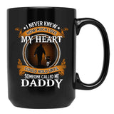 I Never Knew How Much Love My Heart Could Hold Until Someone Called Me Daddy Father And Daughter Funny Vintage Cute Black Coffee Mug - Black