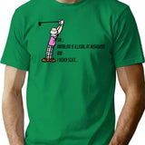 I Never Slice.... T-Shirt - Retro Graphic Tee for Men & Women - Green