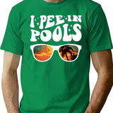 I Pee In Pools Groovy Design Sarcastic Saying Funny Pool T-Shirt - Green