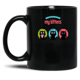 I Present My Kitten Black Coffee Mug