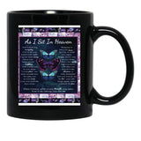 I Sit In Heaven Blanket Black Coffee Mug - Black
