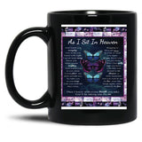 I Sit In Heaven Blanket Black Coffee Mug