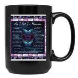 I Sit In Heaven Blanket Black Coffee Mug - Black