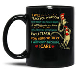 I Teach You On Zoom Black Coffee Mug