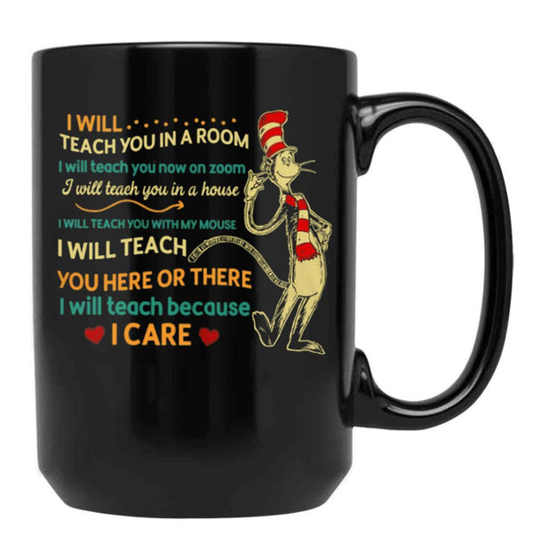 I Teach You On Zoom Black Coffee Mug - Black