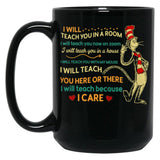 I Teach You On Zoom Black Coffee Mug