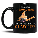 I Tried To Be Normal Once Worst Two Minutes Boxer Dog Black Coffee Mug