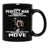 I Was Born In April Black Coffee Mug - Black