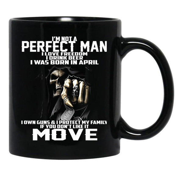 I Was Born In April Black Coffee Mug - Black