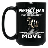 I Was Born In August Black Coffee Mug
