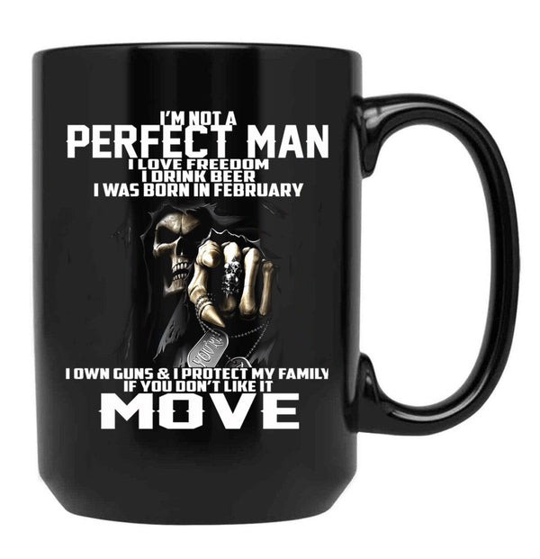 I Was Born In February Black Coffee Mug - Black