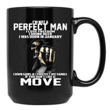 I Was Born In January Black Coffee Mug - Black