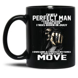 I Was Born In July Black Coffee Mug