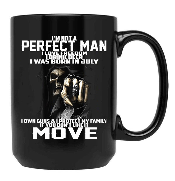I Was Born In July Black Coffee Mug - Black