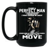 I Was Born In July Black Coffee Mug
