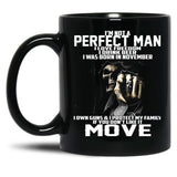 I Was Born In November Black Coffee Mug