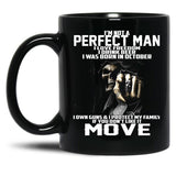 I Was Born In October Black Coffee Mug