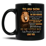 I Wear Red On Friday For My Son Mug Support Our Troops Military Mom Family Red Friday Flag Mug Remember Everyone Deployed Mugs Black Coffee Mug