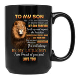 I Wear Red On Friday For My Son Mug Support Our Troops Military Mom Family Red Friday Flag Mug Remember Everyone Deployed Mugs Black Coffee Mug - Black