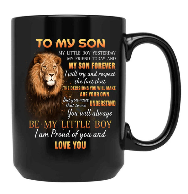 I Wear Red On Friday For My Son Mug Support Our Troops Military Mom Family Red Friday Flag Mug Remember Everyone Deployed Mugs Black Coffee Mug - Black
