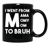 I Went From Mama Momy Mom To Bruh Black Coffee Mug - Black