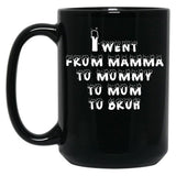 I Went From Mama To Mommy To Mom To Bruh 5 Black Coffee Mug