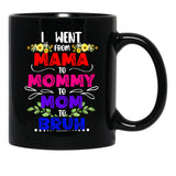 I Went From Mama To Mommy To Mom To Bruh Funny Gift   Black Coffee Mug - Black