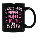 I Went From Mama To Mommy To Mom To Bruh Funny Mommy Leopard Style Black Coffee Mug - Black