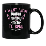 I Went From Mama To Mommy To Mom To Bruh Gift Black Coffee Mug - Black