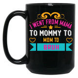 I Went From Mama To Mommy To Mom To Bruh Pink Black Coffee Mug