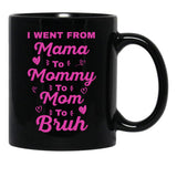 I Went From Mama To Mommy To Mom To Bruh (18) Black Coffee Mug - Black