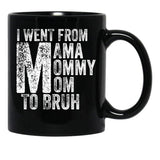I Went From Mama To Mommy To Mom To Bruh (53) Black Coffee Mug - Black
