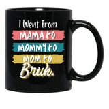 I Went From Mama To Mommy To Mom To Bruh (56) Black Coffee Mug - Black
