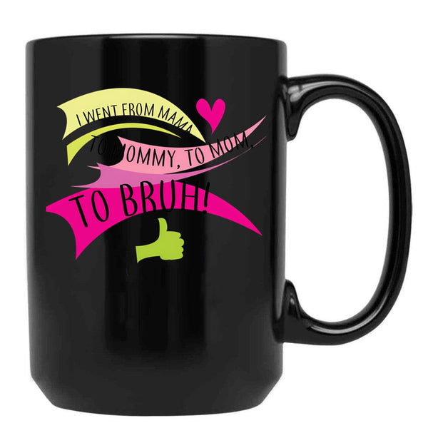 I Went From Mama To Mommy Black Coffee Mug - Black