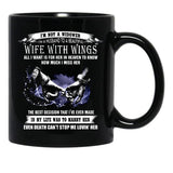 I'M A Husband To A Beautiful Wife With Wings Black Coffee Mug - Black