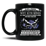 I'M A Husband To A Beautiful Wife With Wings Black Coffee Mug