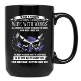 I'M A Husband To A Beautiful Wife With Wings Black Coffee Mug - Black