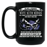 I'M A Husband To A Beautiful Wife With Wings Black Coffee Mug