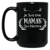I'M A Mom Who Rocks Black Coffee Mug