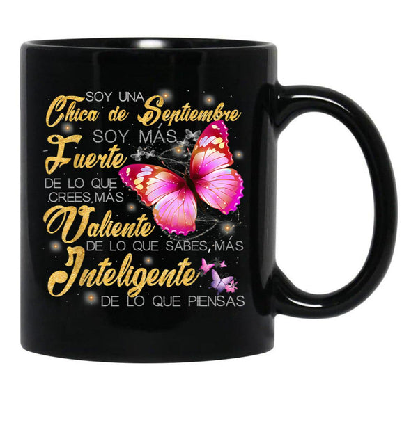 I'M A September Girl Strong Brave Smart Black Coffee Mug - Black