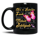 I'M A September Girl Strong Brave Smart Black Coffee Mug