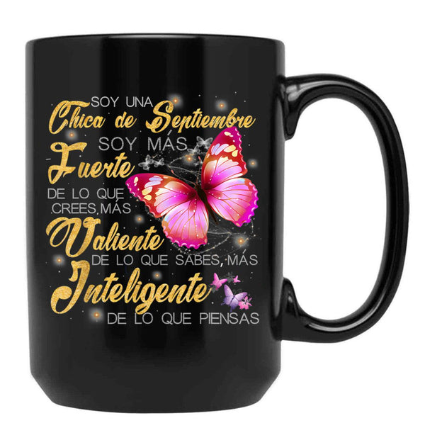 I'M A September Girl Strong Brave Smart Black Coffee Mug - Black