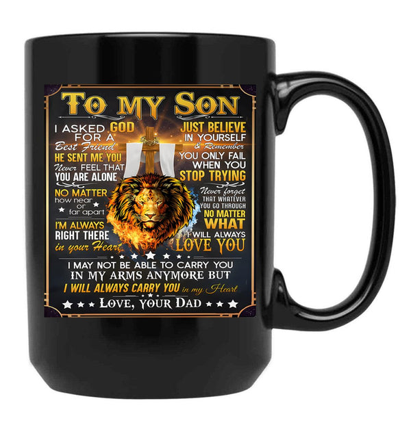 I'M Always Right There In Your Heart Black Coffee Mug - Black