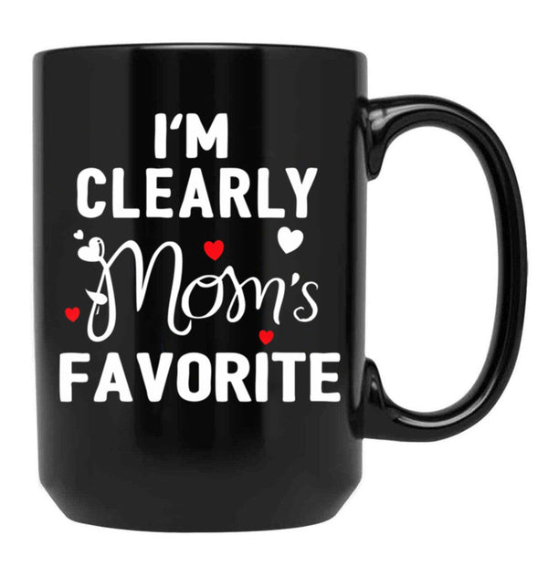 I'M Clearly Mom'S Favorite Favorite Child And Favorite Son Black Coffee Mug - Black