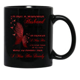 I'M Not A Widow I Am A Husband My Wife Awaits Me On The Other Side Missing Wife In Heaven Guardian Angel Always Loved (1) Black Coffee Mug - Black