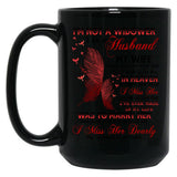 I'M Not A Widow I Am A Husband My Wife Awaits Me On The Other Side Missing Wife In Heaven Guardian Angel Always Loved (1) Black Coffee Mug